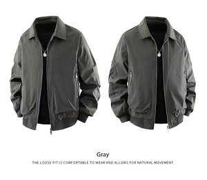 Chaqueta Bomber de Piloto para Hombre OEM, Chaqueta de Béisbol con Solapa, Ropa de Trabajo Informal, Cortavientos, Ligera, para Primavera y Otoño, Abrigo de Moda para Exteriores - Product Image 3