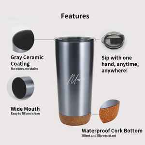 แก้วน้ำสแตนเลสสตีลเคลือบเซรามิก Modern MARU ขนาด 22 ออนซ์ เก็บความร้อน/เย็นได้นาน 6 ชั่วโมง ฐานกันลื่น - Product Image 2