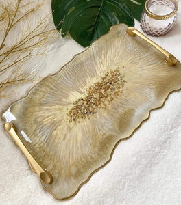 Elegant Modern Rectangle Resin Eco-Friendly Serving Plate Decorative Vanity Organizer <b>Tray</b> for Jewelry Candles <b>Perfume</b> Bathroom - Product Image 6