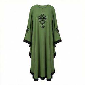 Abaya sur mesure en gros pour femmes grandes tailles, robe longue islamique personnalisée, couleur personnalisée, vêtements Abaya brodés, style élégant - Product Image 1