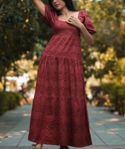 Vestido Maxi de Verano Personalizado para Mujer, Talla Grande, Cuello Profundo, Manga Larga, Bordado, Algodón, Estilo Vintage - Product Image 2