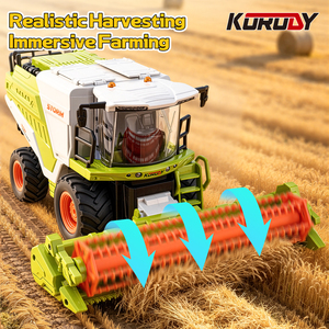 Tractor Agrícola RC SJY-6618 a Escala 1/24, 2.4G, 15 Canales, Juguete para Niños, Cosechadora RC con Sonidos, Luces y Pulverizador - Product Image 5