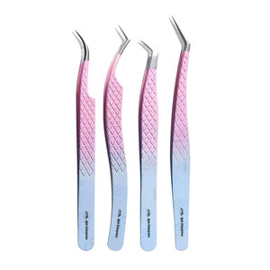 Pinzas de Acero Inoxidable para Cejas y Pestañas con Opción de Logotipo Personalizado, Pinzas para Pestañas al por Mayor, Venta Caliente, Metal Grueso - Product Image 1