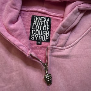 That's Awful Lot Cough Syrup Men Hooded <b>Sweatshirt</b> Pocket Anti-Pilling <b>Pink</b> Oversized Casual French Terry 100% Cotton Acid Wash - Product Image 6