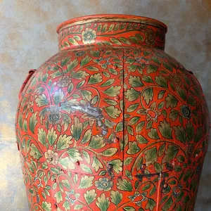 Grand pot de fleurs en fer peint de style rustique vintage, vase décoratif pour balcon, chambre, salon, jardin, décoration intérieure - Product Image 2