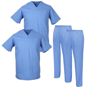 Ensembles d'uniformes médicaux personnalisés avec logo, rose clair, pour médecins et infirmières, en polyester/coton extensible, style jogger - Product Image 1