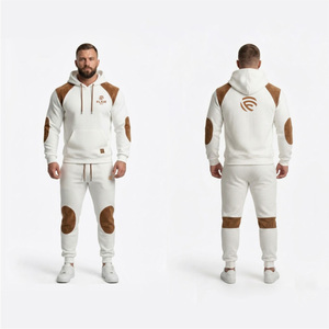 Chándal de punto gofrado texturizado premium para hombre con detalles de gamuza - Product Image 1