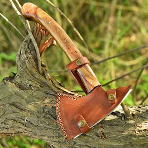 ขวานเหล็ก 1095 สำหรับกิจกรรมกลางแจ้ง แบบ ODM/OEM ที่ปรับแต่งได้ ผลิตด้วยมือ ด้ามจับไม้พะยูง สำหรับตั้งแคมป์และกิจกรรมเอาตัวรอดในป่า - Product Image 4