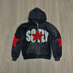 Sudadera con Capucha para Hombre, Impresa y Bordada Directamente en la Prenda, de Algodón y Felpa, con Diseño Desgastado y Bordado - Product Image 1