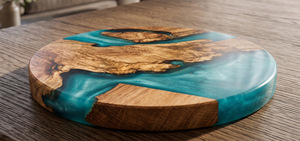 Customizable Size Square Wood Epoxy <b>Coasters</b>-Modern Design Eco-Friendly Durable Handmade Non-Toxic Food Grade No Holder <b>Set</b> - Product Image 6