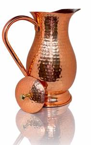 Vintage Copper Pitcher With Handle <b>Large</b> Capacity Drinkware For Dining - Product Image 3
