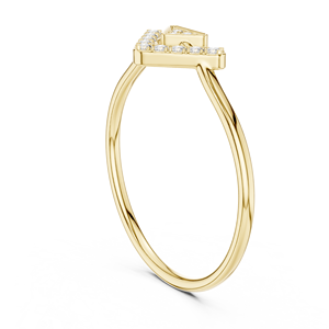 Bague en or jaune de luxe à motif géométrique triangulaire en V pour femme, bijou de mode minimaliste et tendance, cadeau d'anniversaire - Product Image 5