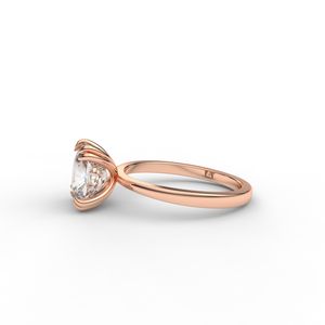 Bague solitaire en diamant de laboratoire taille coussin en or jaune / rose / blanc 14 carats - Product Image 2