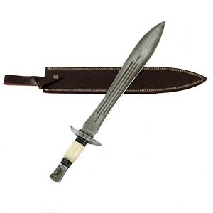 Couteau de chasse d'extérieur en acier Damas forgé à la main, lame fixe à pointe clip, tranchant comme un rasoir, maintien de la tranchanture durable 56HRC, manche en bois Pakka, OEM - Product Image 2