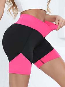 Shorts de yoga taille haute pour femme en tissu éponge, taille élastique, polyester/nylon, coupe décontractée, respirant, pour l'été et la détente - Product Image 3