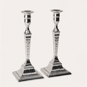 Luxury <b>Silver</b> Plated Taper Candle Holder Set Elegant Metal <b>Candlestick</b> Stand for Wedding Centerpieces Festive Table Decor - Product Image 1