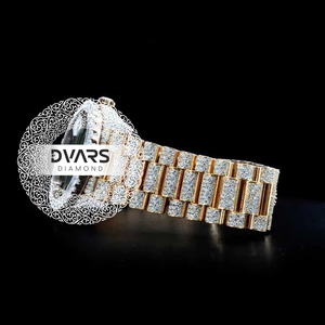 Montre analogique à quartz de luxe de qualité supérieure, style Hip Hop, avec cadran à aiguilles numériques vertes taillées en moissanite, bracelet en alliage de 20 mm – En promotion - Product Image 6