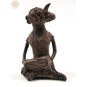 ชุดนักดนตรีหญิงชนเผ่าขนาดเล็ก3นิ้วในประติมากรรมทองเหลืองที่ทำด้วยมือ - Product Image 4