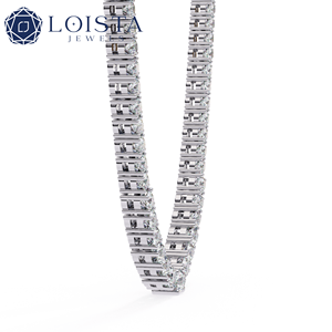 Collar de tenis de diamantes cultivados en laboratorio, Cadena cubana de diamantes cultivados en laboratorio al por mayor - Product Image 3