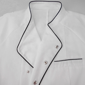 เสื้อเชฟผู้ชายสีขาว แขนยาว ผ้าฝ้าย กระดุมสองแถว สำหรับร้านอาหารและบาร์ - Product Image 5