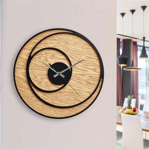 Luxury <b>Black</b> Round Acrylic Wall <b>Clock</b> Floral Cutout Silent Battery Operated Decorative Wall Watch for Home Hotel Office Decor - Product Image 2
