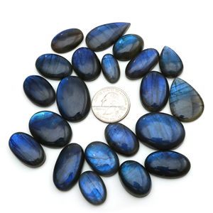 High Quality Natural Cabochon Blue <b>Labradorite</b> Round Pear Mix Sizes Flatback Stone Loose Gemstone for Jewelry Making - Product Image 1