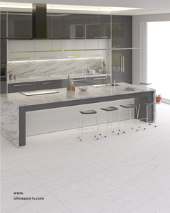 กระเบื้องพอร์ซเลนเคลือบเงาขนาด 600x1200 มม. รุ่น Fortune White ลายแกะสลักแบบไร้รอยต่อ เกรด A+ ขนาด 60x120 ซม. สำหรับผนังและพื้น - Product Image 3