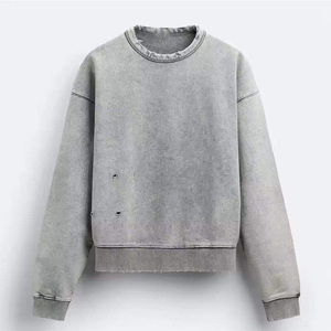 Sweat-shirts pour hommes en coton respirant, effet usé, logo personnalisé, matériau durable, design unique, sweat-shirts pour hommes effet usé - Product Image 1