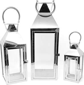 Ensemble de 3 bougeoirs en acier inoxydable au design antique nordique, art métallique majestueux fait main pour décorations d'événements raffinées - Product Image 2