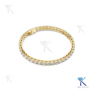 Luxury 3.50 X 3.50 Cushion Cut Lab Diamond Tennis <b>Bracelet</b> 14K 18K <b>Solid</b> Gold Fine Unisex Jewelry Party Gift - Product Image 6