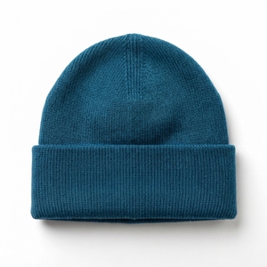 Gorro de Punto Acanalado Azul Turquesa Personalizado con Puño, Gorro Cálido de Invierno con Logotipo Personalizado - Product Image 5