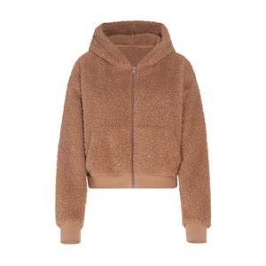 Nouvel ensemble de survêtement pour femme, tendance hiver, deux pièces, doux et chaud, sweat à capuche zippé Teddy - Product Image 4