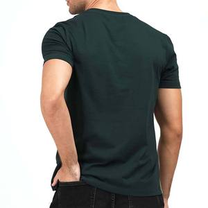 T-shirt décontracté pour homme, col rond, tricoté, 100% coton, couleur unie, séchage rapide, respirant, écologique, coupe ample - Product Image 5