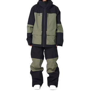 Traje de Esquí para Mujer con Logotipo Personalizado, Chaqueta y Pantalones de Snowboard con Bloques de Color, Ropa de Invierno con Capucha, Marca Privada OEM - Product Image 3