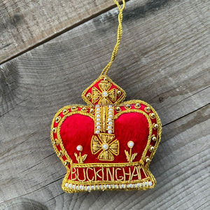 Luxury Handcrafted Patriotic USA Flag <b>Heart</b> Hanging <b>Ornament</b> Beaded Embroidered Stars Stripes Unique Christmas Tree Decor 4th - Product Image 4