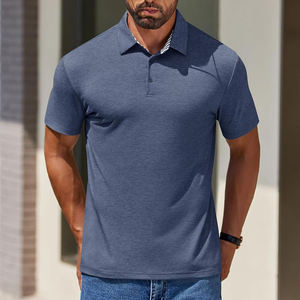 Custom Men's Light Green Knitted Polo <b>Shirt</b> For Men Short Sleeve Solid Turndown <b>Collar</b> Regular Fitted <b>T</b>-<b>shirts</b> For Men - Product Image 3