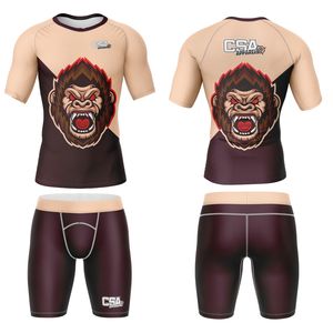 Conjunto de Rashguard Transpirable para MMA con Impresión Digital por Transferencia de Calor, Diseño Masculino, Impresión por Sublimación, Manga Larga, Ropa de Compresión - Product Image 1