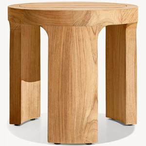 Round Coffee <b>Table</b> Made of Sturdy Teak Wood Eco-Friendly Simple Modern Design Durable for <b>Drinking</b> Coffee - Product Image 6