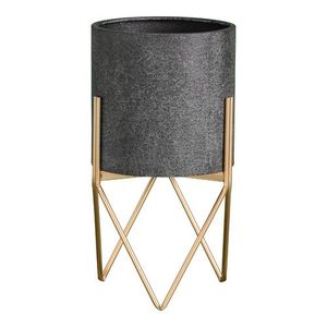 Maceta Decorativa con Soporte, Acabado Dorado y Negro, de Buena Calidad, Marca Linea Exports Inc - Product Image 6