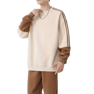 Premium Quality Customizable Men's Crew Neck Color Blocking Sweatshirt Sweatpants <b>Knitted</b> Cotton Casual Autumn Wear Long <b>Set</b> - Product Image 1
