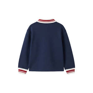 Sweat-shirt à col polo rayé personnalisé pour filles avec impression en relief - XL - Product Image 2