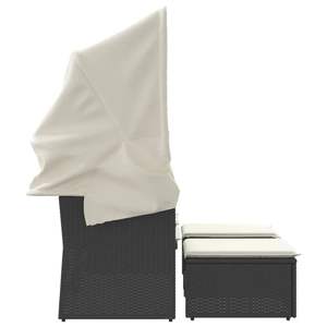 Divano da Giardino Nero e Bianco Crema - Product Image 5