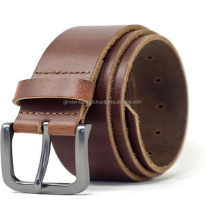 Cinturón informal de cuero de moda para hombres de alta calidad con hebilla de una sola punta de níquel negro resistente - Product Image 2