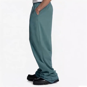 Pantalon de survêtement décontracté pour homme, coupe ample et large, avec cordon de serrage, style streetwear, en coton épais brodé - Product Image 6