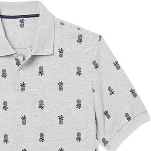 SPORTEX WEARS Men's Gray Solid Cotton Button-<b>Up</b> Digital Printing Shirt Short Sleeve Casual Knitted Breathable Quick Dry 180g - Product Image 5