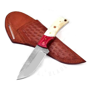 OEM Custom Handmade Carbon Steel Hunting Skinner <b>Knife</b>, <b>Bone</b> <b>Handle</b> Fixed Blade Camping Outdoor EDC <b>Knife</b> with Leather Sheath - Product Image 1