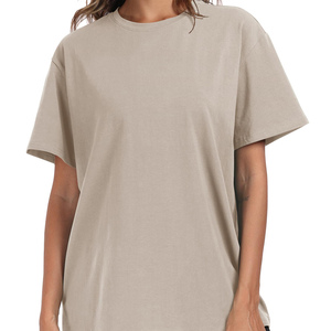 Camiseta Casual Oversize para Mujer, 100% Algodón Grueso y Transpirable, Tallas Grandes para un Ajuste Cómodo, Calidad Económica con OEM - Product Image 1