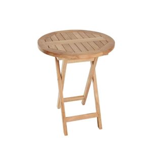 Mesa de Comedor Redonda Plegable de Madera con Patas en X, Ecológica y Duradera, Diseño Rústico Moderno Resistente al Agua para Uso en Interiores y Exteriores - Product Image 1