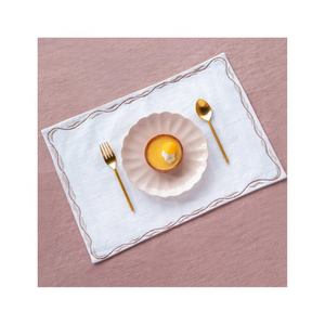 Manteles Individuales Ecológicos de Algodón 100% con Certificación GOTS, Bordados, en Gris Minimalista, de 14 x 18 Pulgadas, para una Vida Moderna - Product Image 3