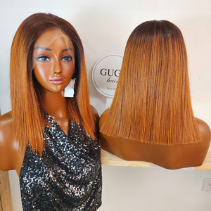 Meilleure vente en gros : Perruque Lace Closure de 12 pouces en cheveux vierges vietnamiens bruts, couleur personnalisée, ondulation lisse soyeuse, double trame machine - Product Image 1